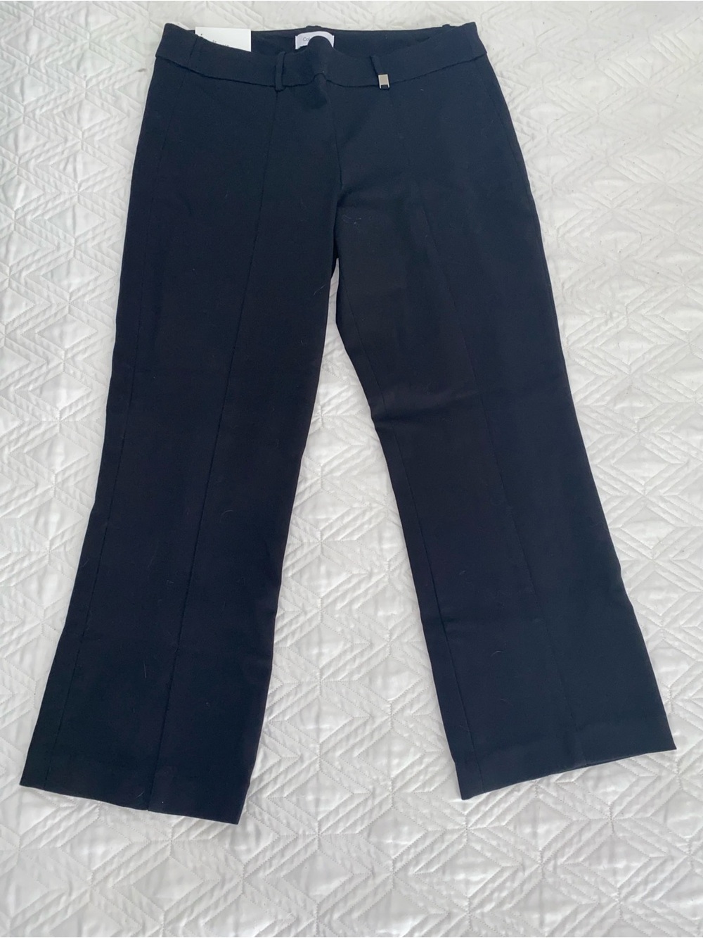 Calvin Klein Womens Black Cropped Dress Pants Tailored Stretch sz 4 NWT